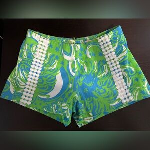 Lilly Pulitzer Green and Blue High Waist Shorts